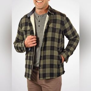 Tailor Vintage Buffalo Flannel Shirt Jacket With Sherpa Lining Large Mens